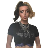 Black Spider Punk Top
